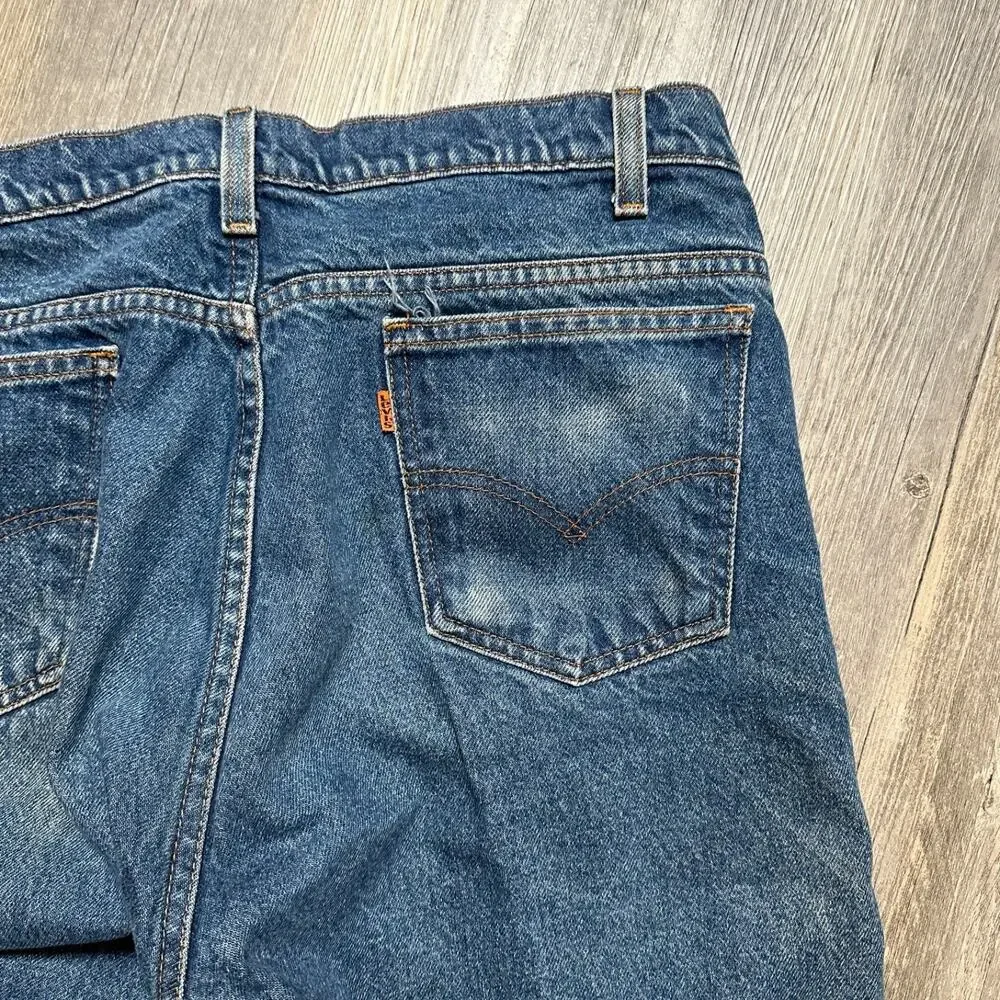 Vintage Levi’s 505 Jeans Mens 35x34 Blue Denim Orange Tab Regular Fit Straight